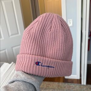 Champion Pink Ribbed Beanie